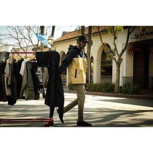 Delta Windbreaker Jacket Black/Tan Size Small